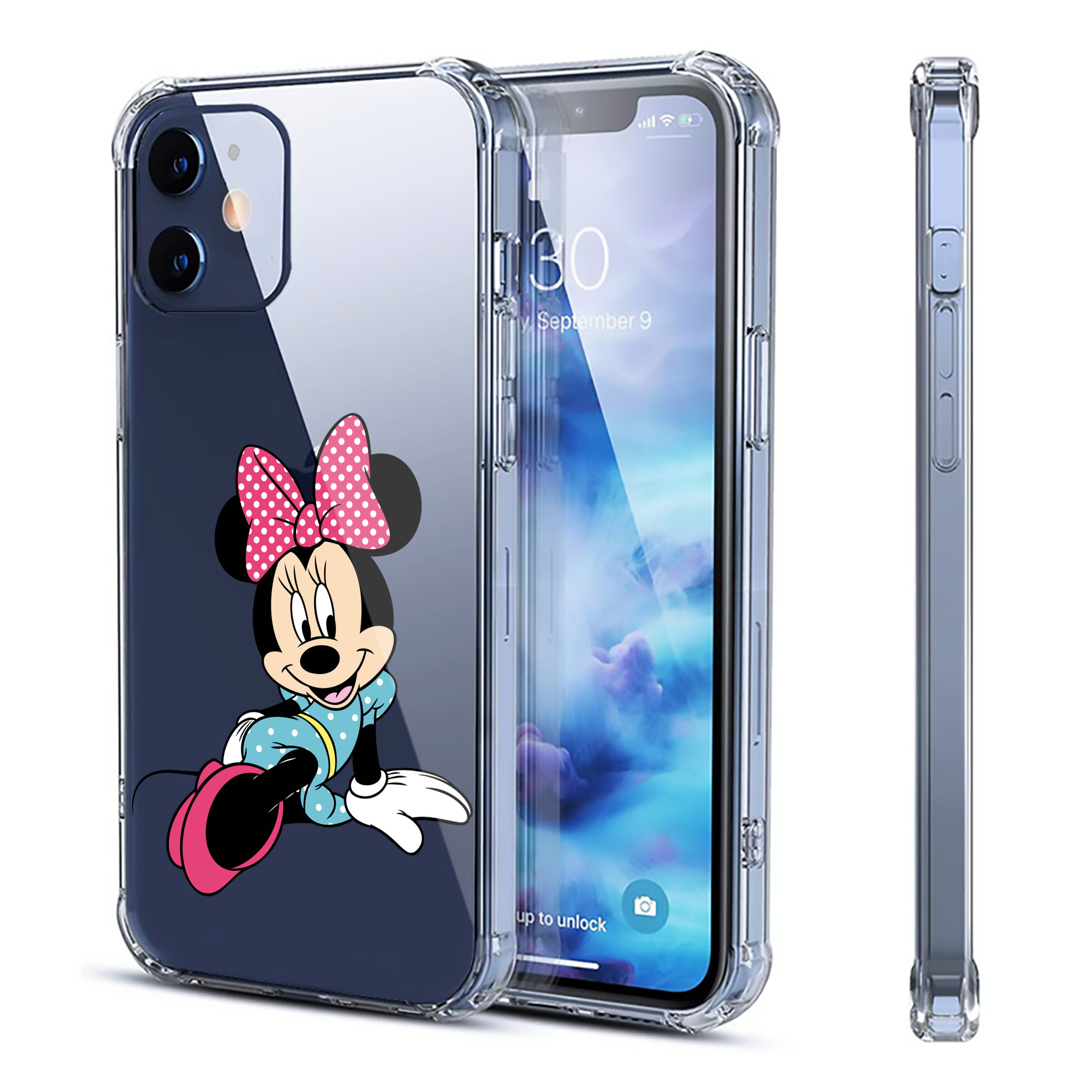 （画像用） ミッキーマウス Mickey Mouse 【iPhone 12シリーズ対応】透明スマホケース（クリアソフトケース）